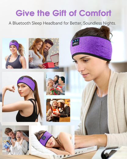 MUSICOZY Sleep Headphones Bluetooth Headband Headphones for Side Sleepers