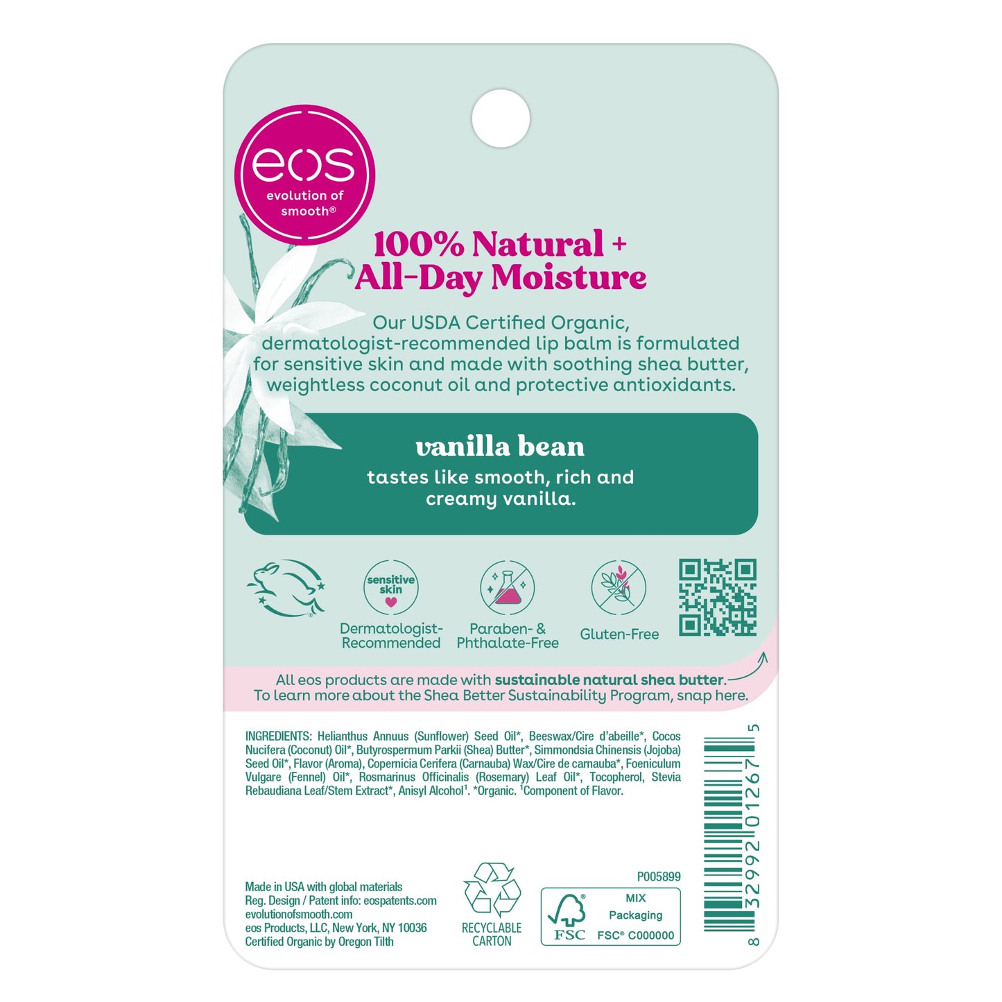 eos 100% Natural Lip Balm - Strawberry Sorbet and Pomegranate Raspberry, All-Day Moisture, Lip Care Products, 0.14 oz, 2-Pack
