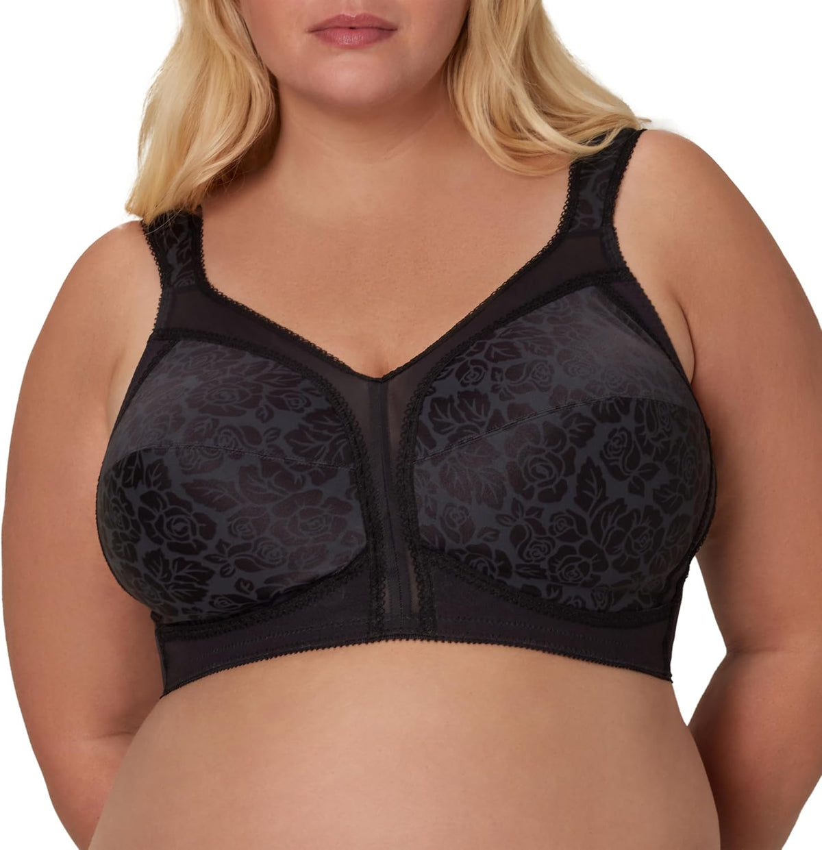 Playtex Women's Wireless Bra, 18 Hour Plus-Size Bras Available, Full Coverage, Smoothing, 4693, Single or 2-Pack