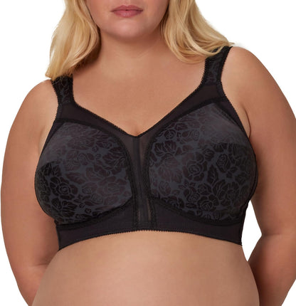 Playtex Women's Wireless Bra, 18 Hour Plus-Size Bras Available, Full Coverage, Smoothing, 4693, Single or 2-Pack