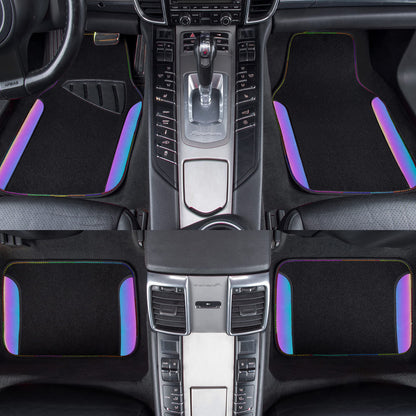 CAR PASS Waterproof Universal Fit Car Floor Mats, Faux Leather Car Carpet Mats, Black Car Mats with Anti-Slip Nibbs Backing & Driver Heel Pad Fit for SUV,Vans,sedans, Trucks,Set of 4pcs(All Black)