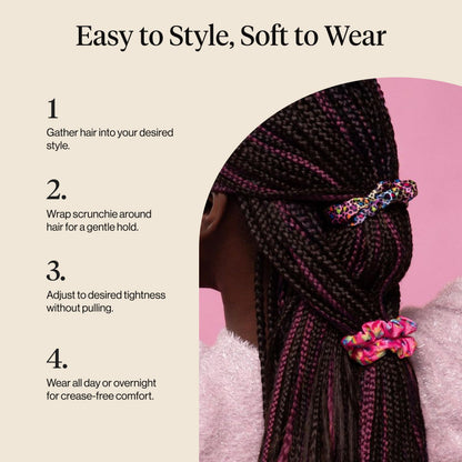 Kitsch Ultra-Petite Satin Scrunchies for Women - Eucalyptus, 6pcs