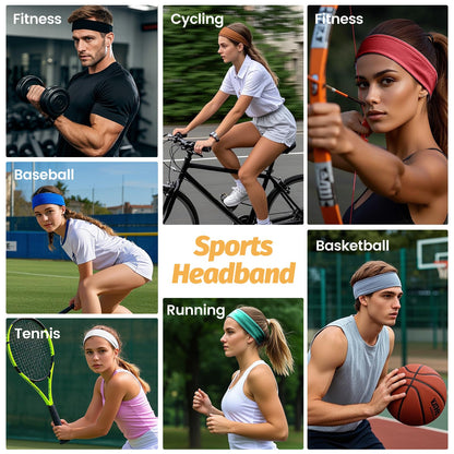 Headbands for Women - 6 Pack Wide Elastic Hair Bands | Stretchy Sweatbands Hair Bands | Soft Sports Thin Head Bands | Non-Slip Accessories Bands for Fashion, Washing Face, Workouts, Yoga, Daily Use