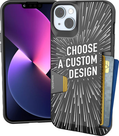 Smartish® iPhone 13 Wallet Case - Wallet Slayer Vol. 1 [Slim + Protective] Credit Card Holder - Drop Tested Hidden Credit Card Slot Cover for Apple iPhone 13 - Black Tie Affair
