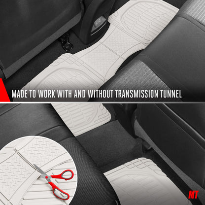 Motor Trend -2 Piece Front Car Floor Mats- Black FlexTough Contour Liners-Deep Dish Heavy Duty Rubber Floor Mats for Car SUV Truck & Van-All Weather Protection, Universal Trim to Fit