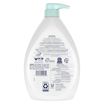 Baby Dove Care Baby Wash Fragrance-Free Moisture 1 Pack 34 oz