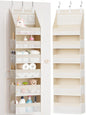 Criusia Over the Door Organizer, Heavy-Duty 6-Shelf Hanging Storage with 13 Mesh Pockets, 55lbs Capacity Behind the Door Storage for Nursery, Bathroom, Bedroom, and Dorm, White