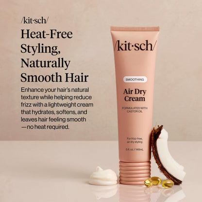 Kitsch Smoothing Air Dry Cream – With Castor Oil & Coconut Oil - 5.3 oz
