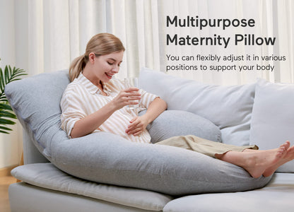 Momcozy Pregnancy Pillow for Sleeping - U Shaped Full Body Maternity Pillow