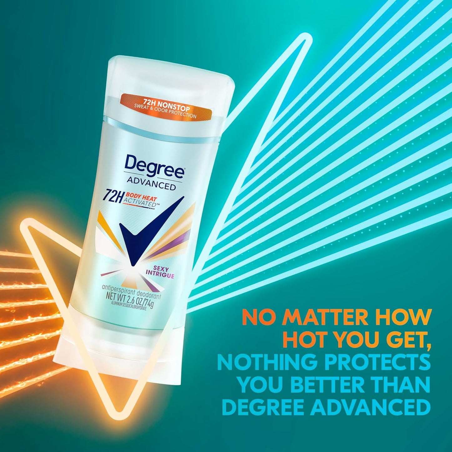 Degree Antiperspirant Deodorant Sexy Intrigue 72-Hour Sweat & Odor Protection Antiperspirant Deodorant For Women with Body Heat Activated Technology 2.6 oz (Pack of 2)