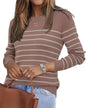 Arach&Cloz Women's Wool Blend Classic Crew Neck Casual Fall Sweaters
