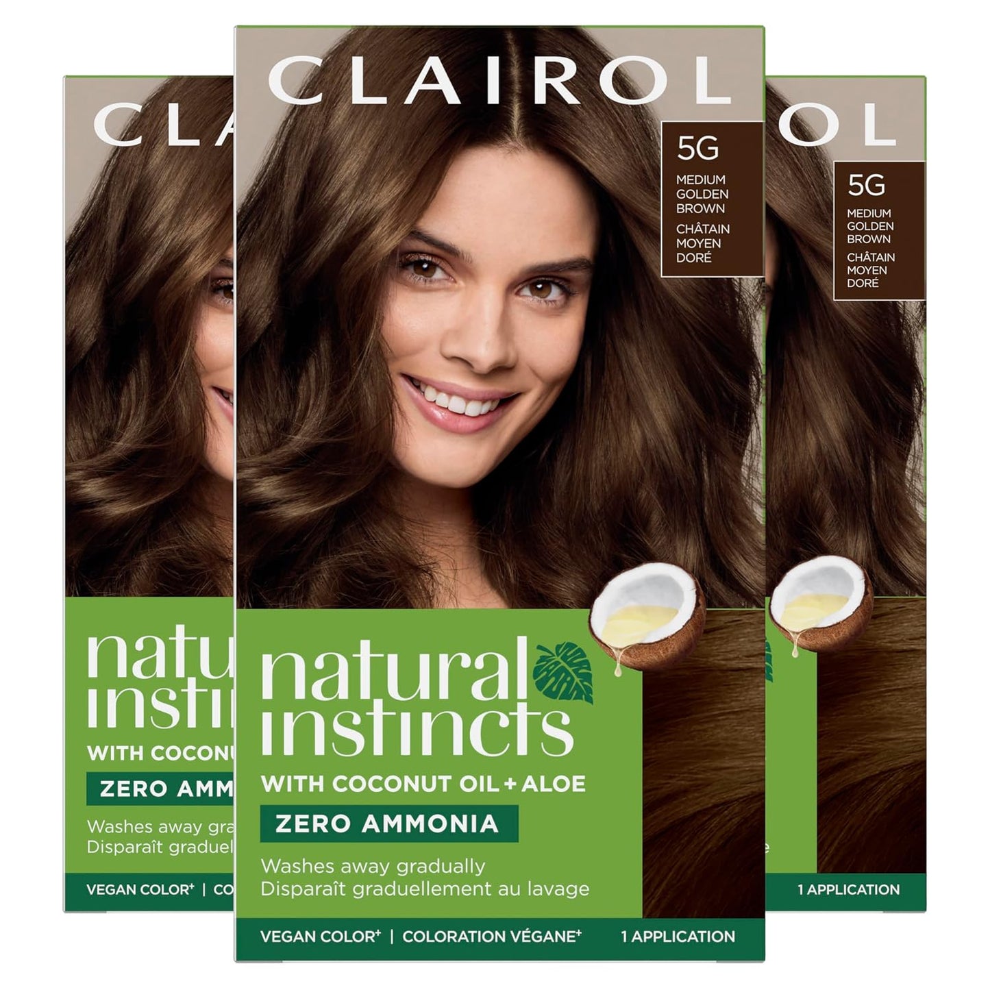Clairol Natural Instincts Demi-Permanent Hair Dye, 4 Dark Brown | 1 Pack
