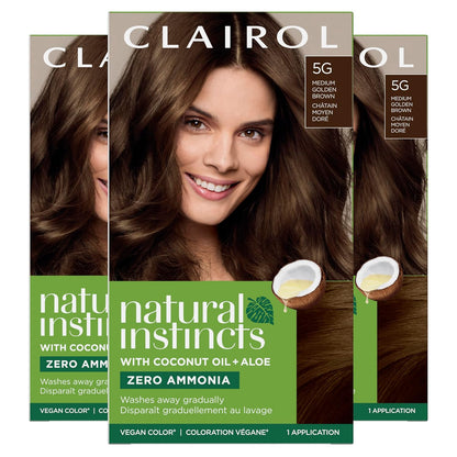 Clairol Natural Instincts Demi-Permanent Hair Dye, 4 Dark Brown | 1 Pack