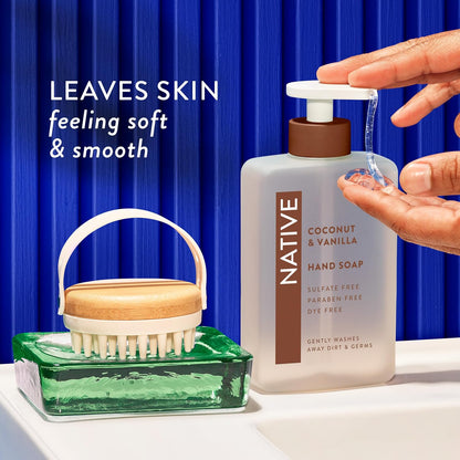 Native Liquid Hand Soap, Toasted Vanilla & Honey Scent, Non-Drying Formula for Soft, Smooth Hands, Made with Plant-Based Cleansers, Sulfate & Paraben Free, 13 oz Bottle
