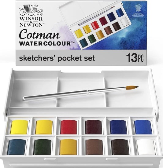 Winsor & Newton Cotman Watercolor Paint Set, Sketchers' Pocket Set