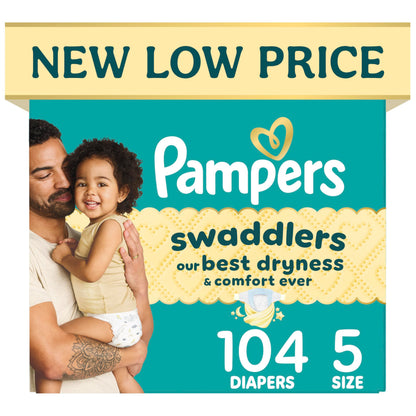 Pampers Swaddlers Baby Diapers, Size 5, 132 Count
