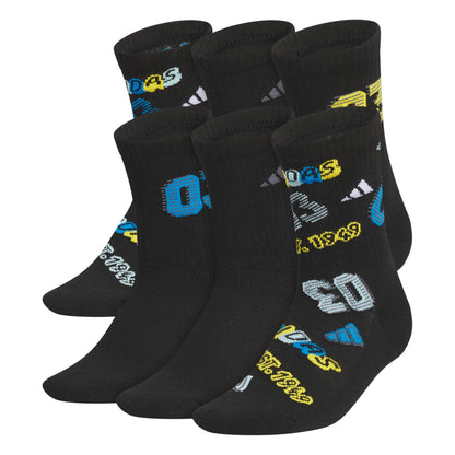 adidas Kids Athletic Cushioned 6-Pack Crew (Little Kid/Big Kid/Adult)