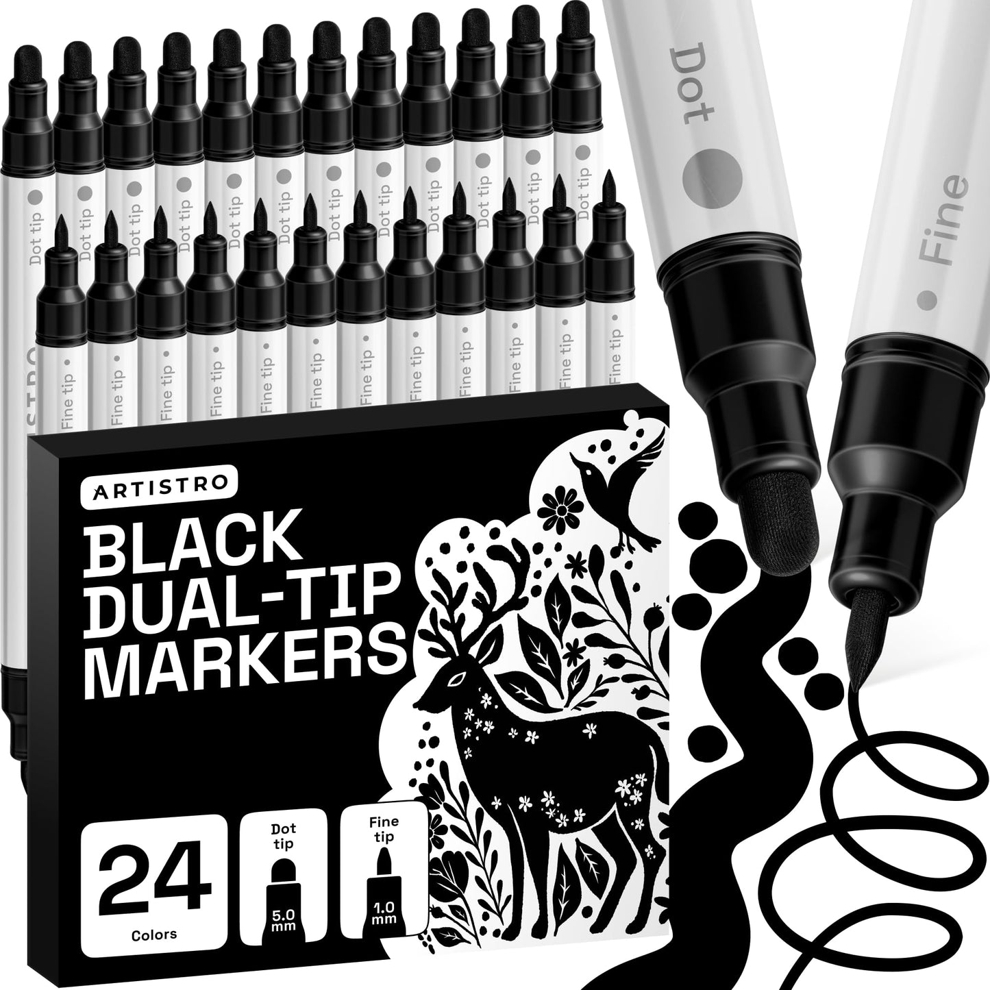ARTISTRO Dual-Tip Acrylic Paint Marker Pens - Set of 36