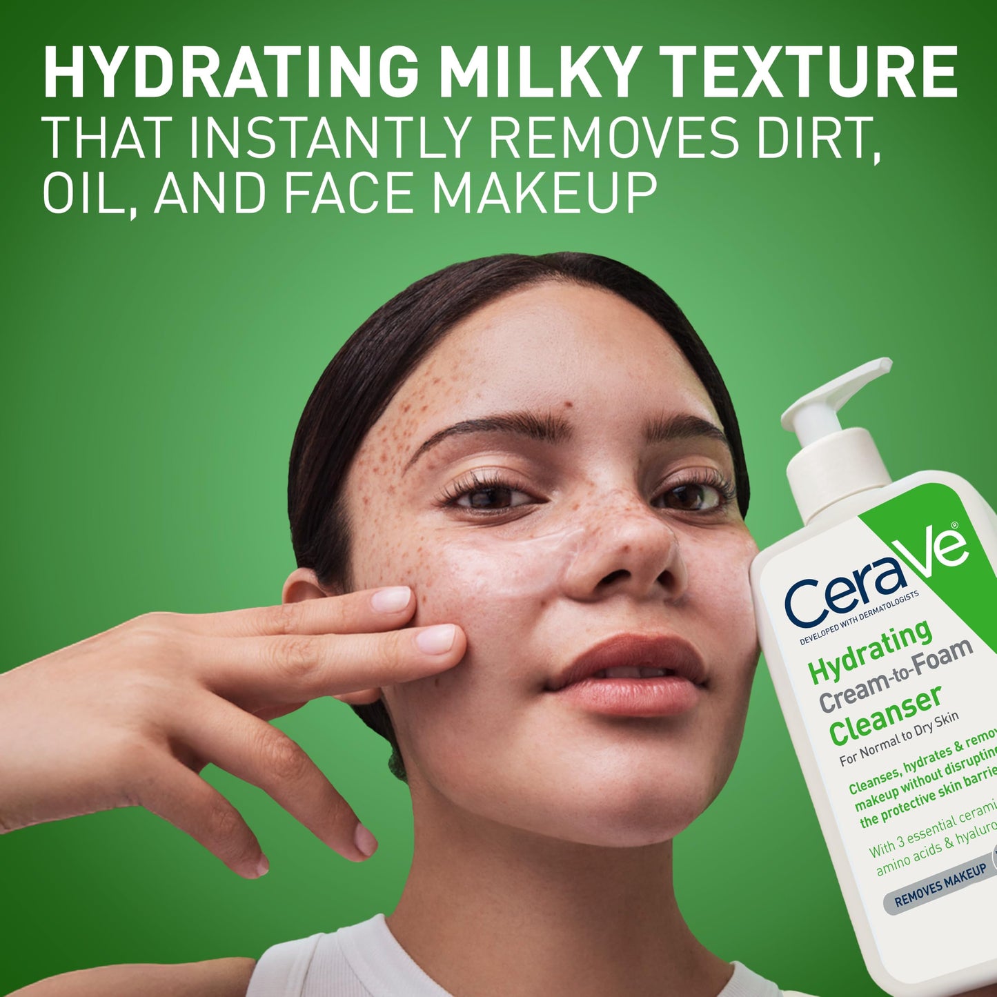 CeraVe Hydrating Cream To Foam Cleanser, Face Wash for Dry Skin, 8 Fl Oz (Pack of 12)