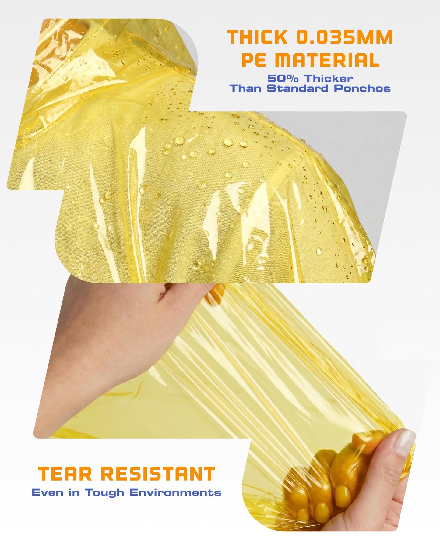 Hagon PRO Disposable Rain Ponchos for Adults (5 Pack)