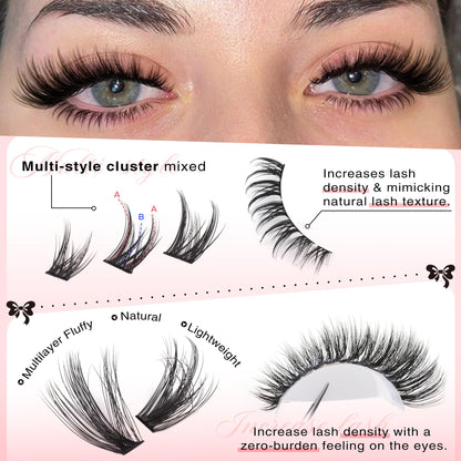 Goddvenus Pre-made Spikes Lash Clusters Wispy Manga Eyelash Clusters