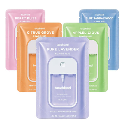 Touchland Top 5 Hydrating Hand Sanitizer Spray Set Travel Size