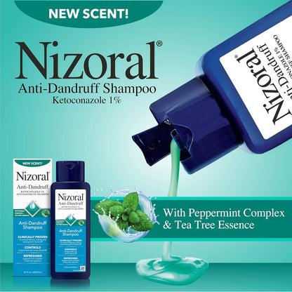 Nizoral Anti-Dandruff Shampoo with 1% Ketoconazole, Fresh Scent, 14 Fl Oz