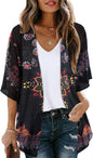 CHICGAL Womens Floral Kimono Cardigan Beach Cover Up Casual Summer Tops
