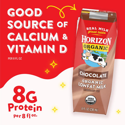 Horizon Organic Shelf Stable Whole Milk Boxes, Pack of 18-8g Protein per Serving