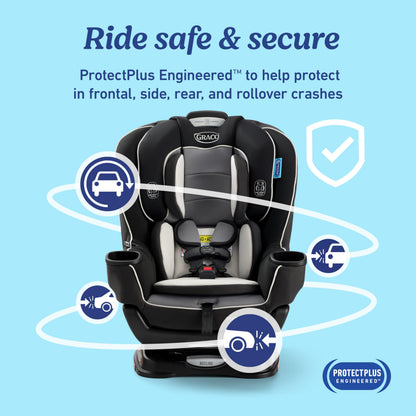 Graco Extend2Fit Convertible Car Seat, Rear and Forward Facing Car Seat with Adjustable Extension Panel for Extra Legroom, Great Gift for Baby Shower or Baby Registry, Redmond