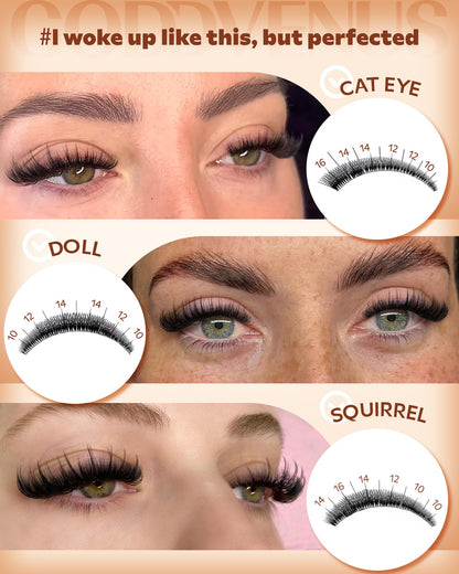 Goddvenus Pre-made Spikes Lash Clusters Wispy Manga Eyelash Clusters