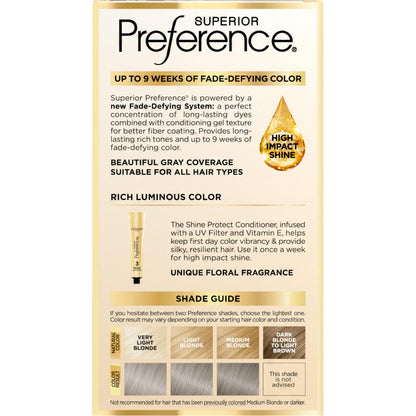L'Oreal Paris Superior Preference Luminous Fade-Defying Permanent Hair Color, Hair Dye For Up to 9 Weeks of Radiance, Medium Brown 5, 1 Hair Dye Kit