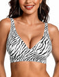 OEAK Womens Jelly Bras Wireless Deep V Bralette Comfy Push Up Tshirt Bras