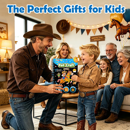FUNNYB&G Foil Art Craft Kit for Kids, Sparkly Birthday Gift Toy for Boys
