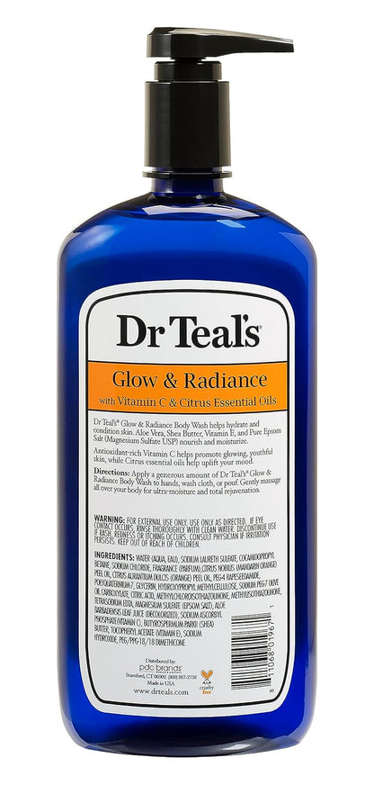 Dr Teal's Body Wash with Pure Epsom Salt, Relax & Relief with Eucalyptus & Spearmint, 24 fl oz (Pack of 2)