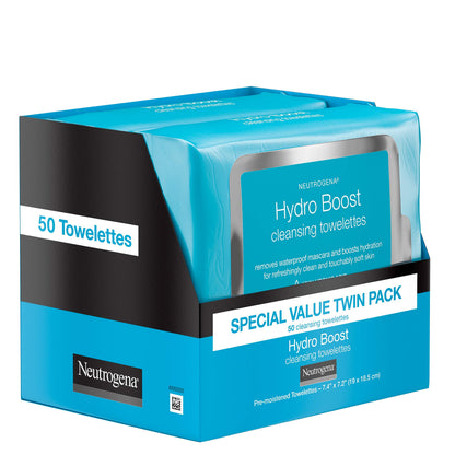 Neutrogena Hydro Boost Cleansing Wipes Makeup Remover, 25 Ct