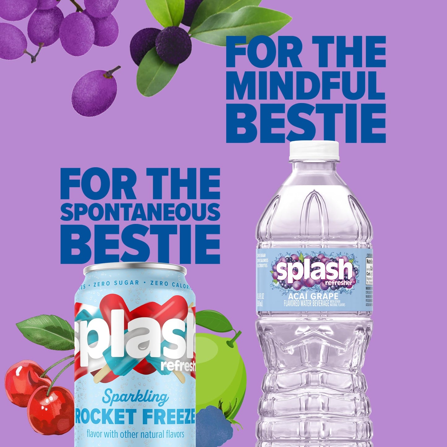 SPLASH REFRESHER Flavored Water Bottles, Mandarin Orange - 6 Pack