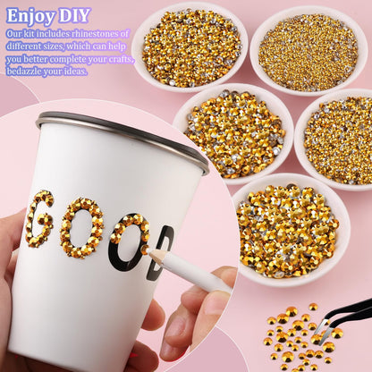 Rainbow Flatback Rhinestones for Crafting and 3PCS B7000 Glue (Set 1), 2 Boxes of 4500 PCS Resin Rhinestones Gems Charms for Bedazzling DIY Crafts Tumblers Shoes Fabric Clothing Nail Art