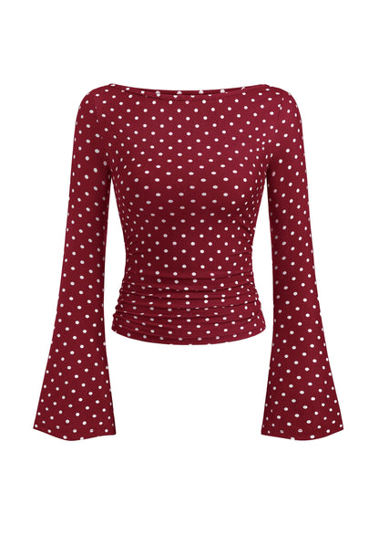 PRETTYGARDEN Womens Bell Long Sleeve Ribbed Knit Tops
