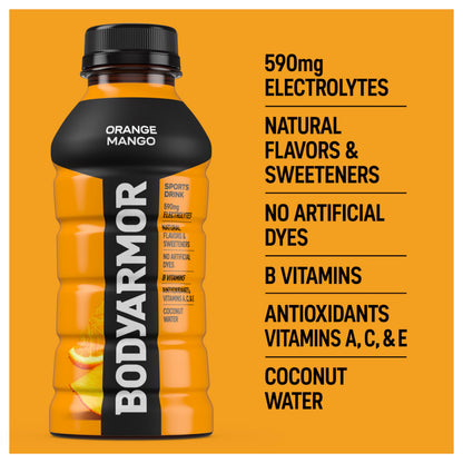 BODYARMOR Sports Drink, Strawberry Banana, Electrolyte Drink Hydration, 12 Fl Oz Bottles (8 Pack), Flavored Coconut Water with B Vitamins & Antioxidants