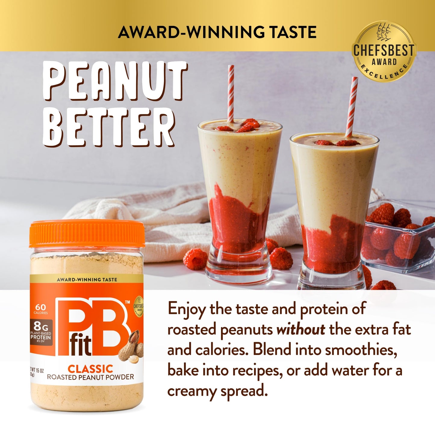 PBfit Classic Peanut Butter Powder 30 Oz, Peanut Spread with 8g Protein