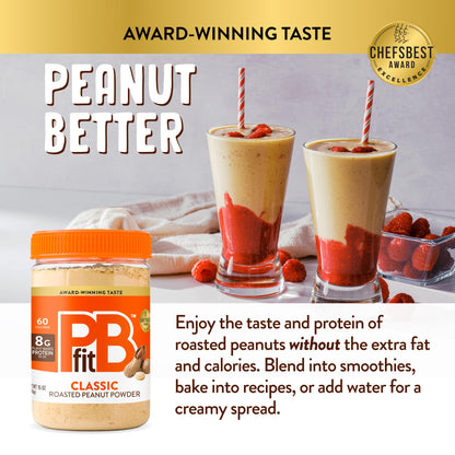 PBfit Classic Peanut Butter Powder 30 Oz, Peanut Spread with 8g Protein