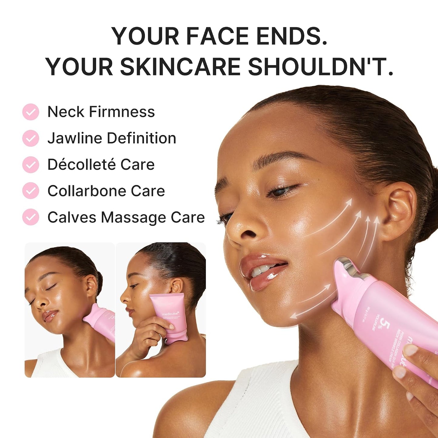 medicube PDRN Collagen Gua Sha Neck Wrinkle Cream - Firming, Contour Care