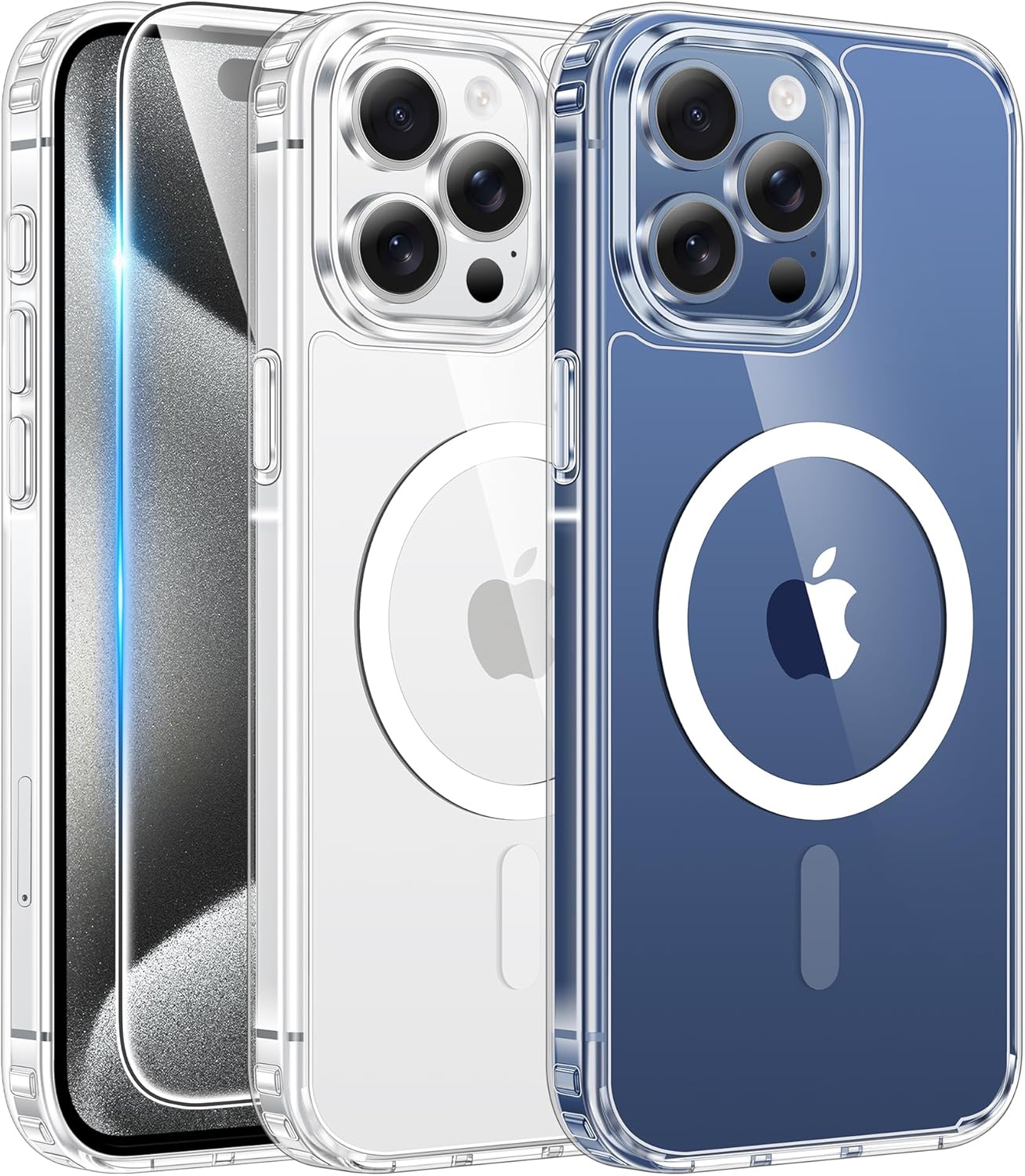 FNTCASE for iPhone 17 Pro Case Clear Magnetic with Screen Protector