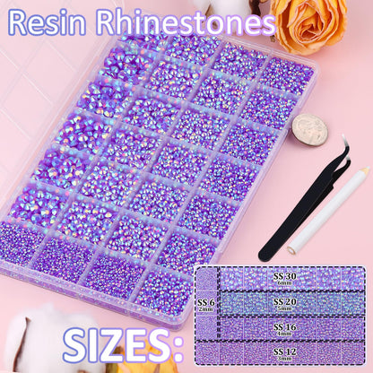 Rainbow Flatback Rhinestones for Crafting and 3PCS B7000 Glue (Set 1), 2 Boxes of 4500 PCS Resin Rhinestones Gems Charms for Bedazzling DIY Crafts Tumblers Shoes Fabric Clothing Nail Art