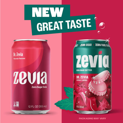 Zevia Zero Sugar Soda, Cola, 12 oz Cans (24-Pack) – Naturally Sweetened, Zero Calorie Sugar Free Soda - Non-GMO Project Verified, Gluten-Free, Vegan