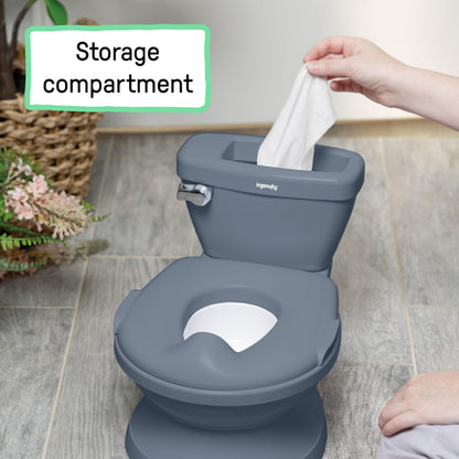 Ingenuity My Size Potty Pro 2-in-1 Potty Training Toilet, Floor Potty with Removable Potty Seat for Standard Toilets, Realistic Flushing Sound, for Toddlers Ages 18+ Months, Up to 50 lb