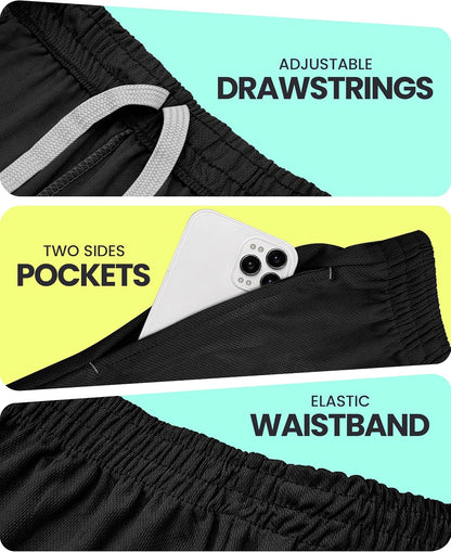 Breathable Mesh Mens Athletic Shorts Loose-Fit Quick Dry Running Gym Shorts