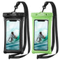 CACOE Floatable Waterproof Phone Pouch 2 Pack Up to 7.0",White+Blue