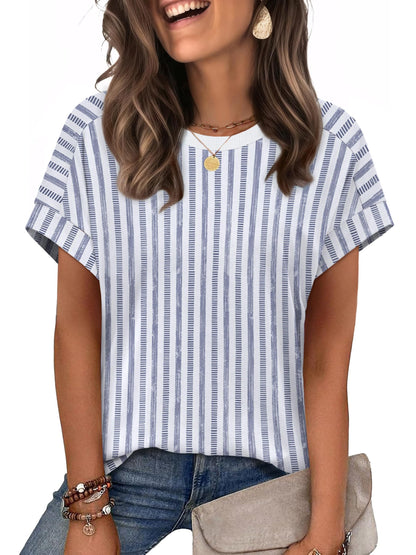 WIHOLL Womens Tops Short Sleeve Shirts Summer Outfits 2026 Spring Dressy Casual Clothes Clothing